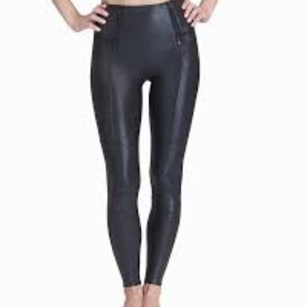 Spanx Hip-Zip Leggings in Very Black Medium